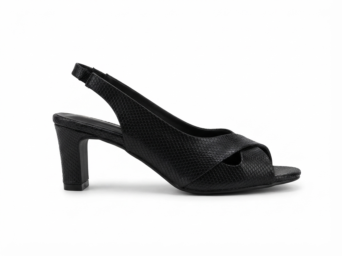 Lea Peep Toe Block Heel Sandals in Black for women | The Heels