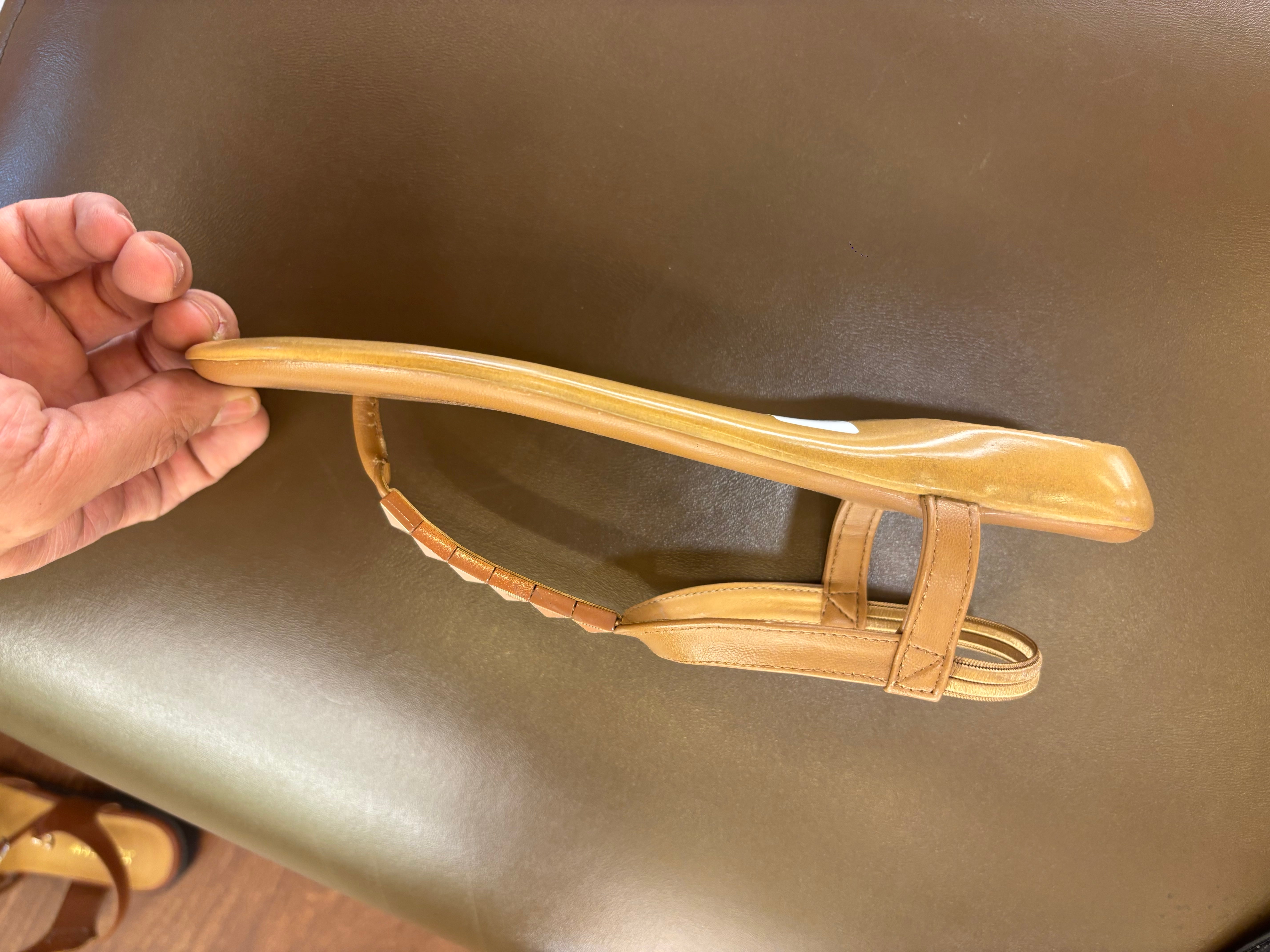Celine Buckled Comfort Back Elastic Flat Sandals
