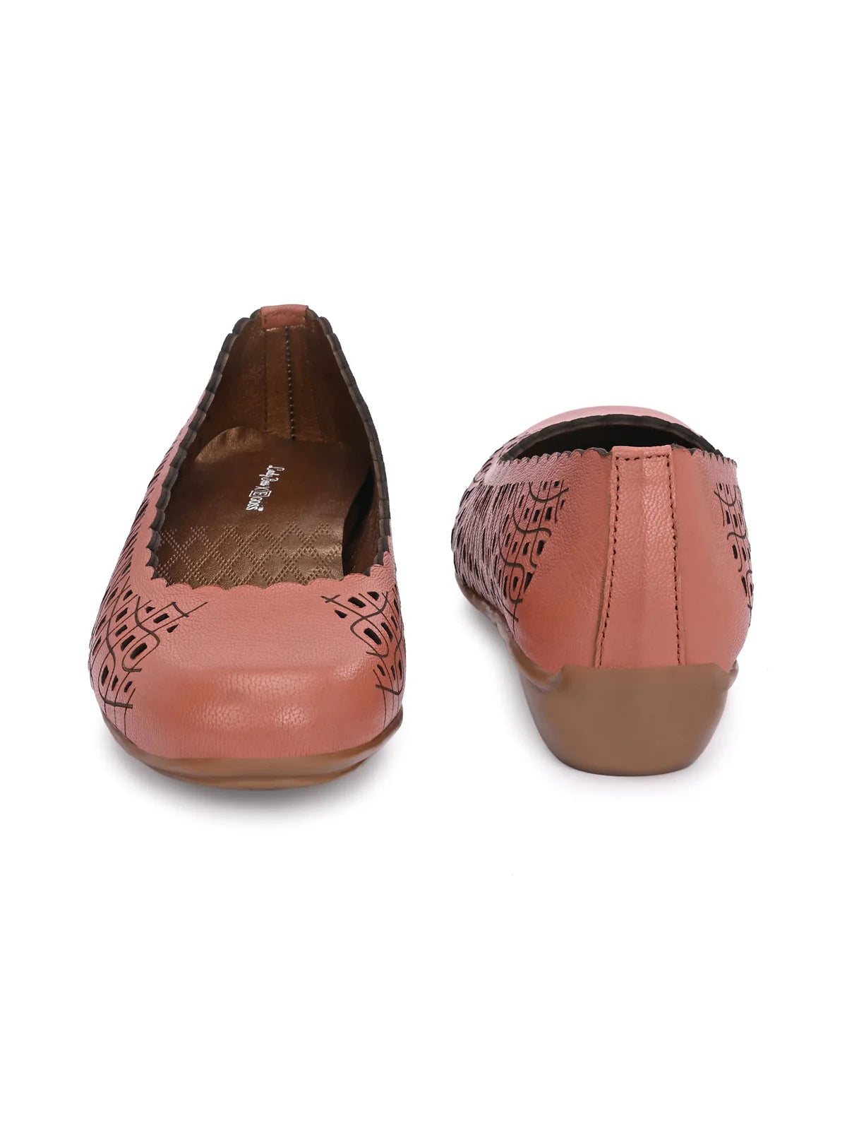 Keisha Perforated Cushioned Leather Ballerinas