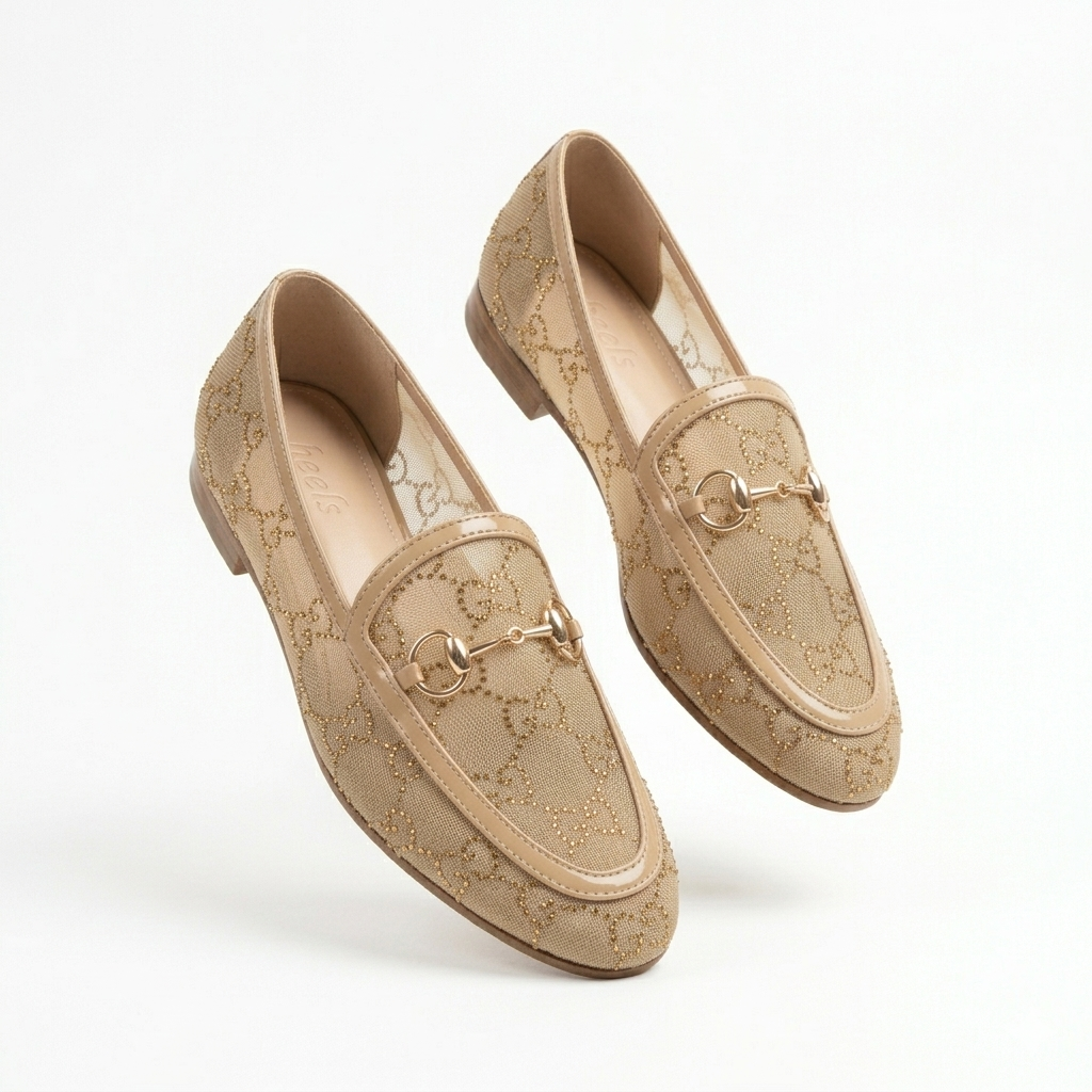 Linda Cushioned Bling Mesh Loafers - The Heels India