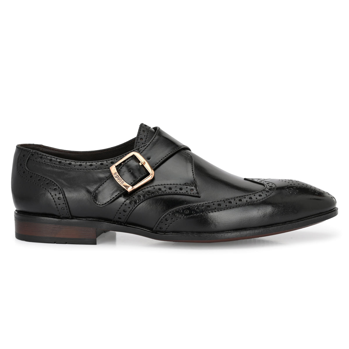 Franko Leather Semi Brogue Monks