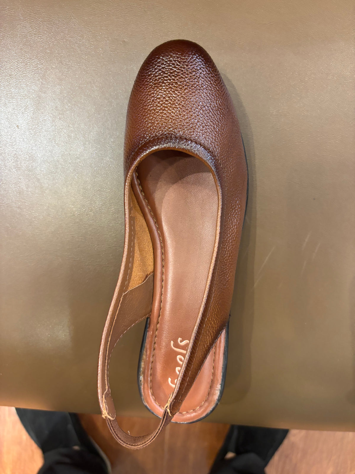 Marcia Leather Slingback Wedge Ballerinas