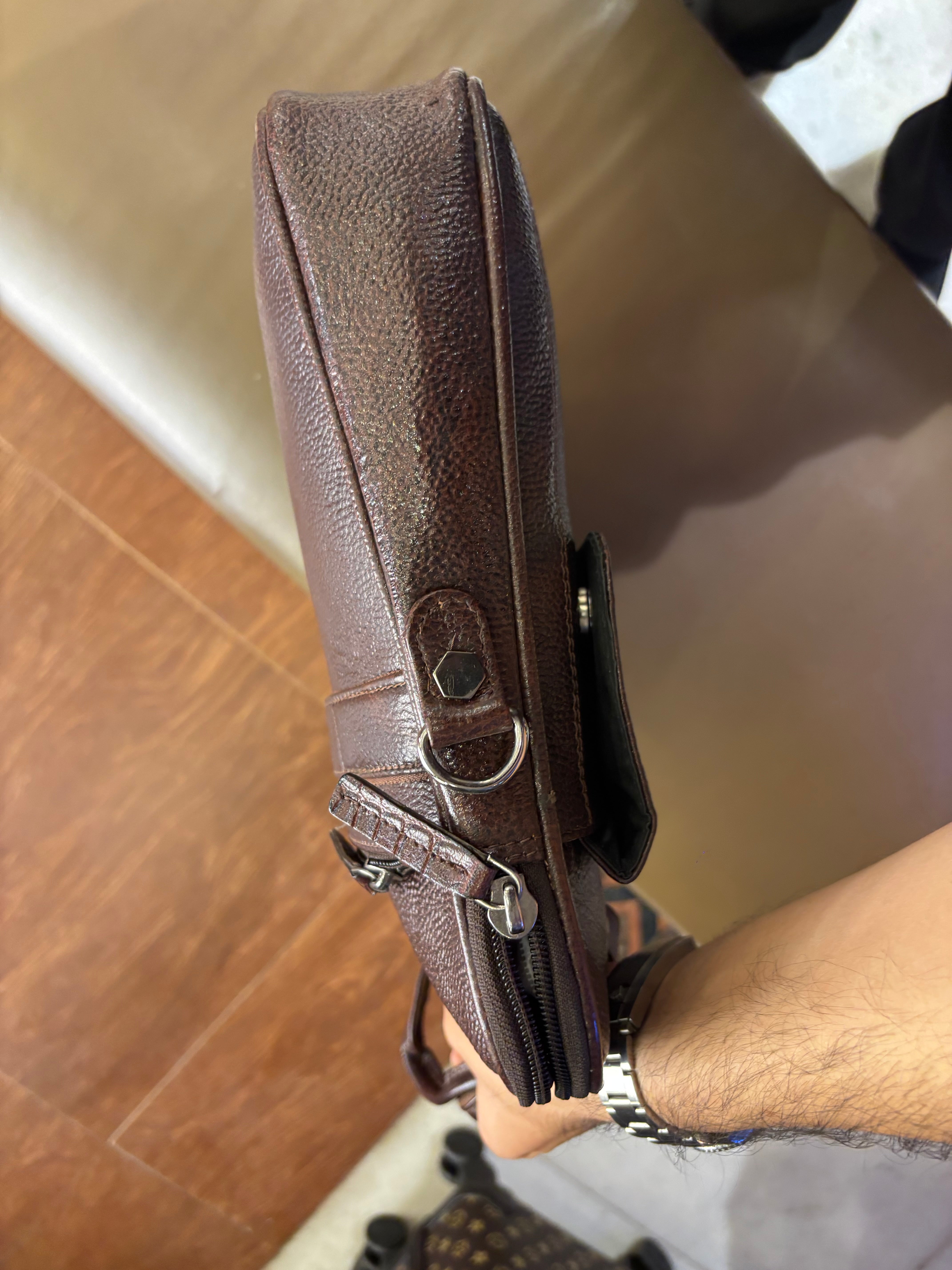 Brown Leather Laptop Bags SLP342