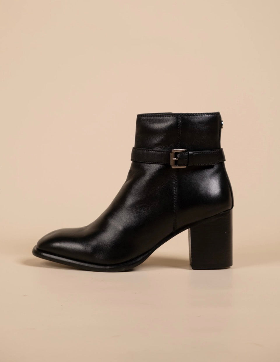 BOLD Luxury Leather Ankle Block Heel Boots