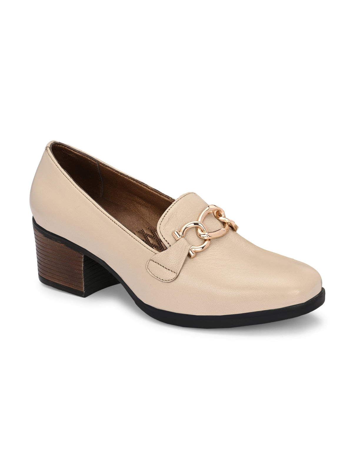 Crete Block Heel Leather Ballerinas