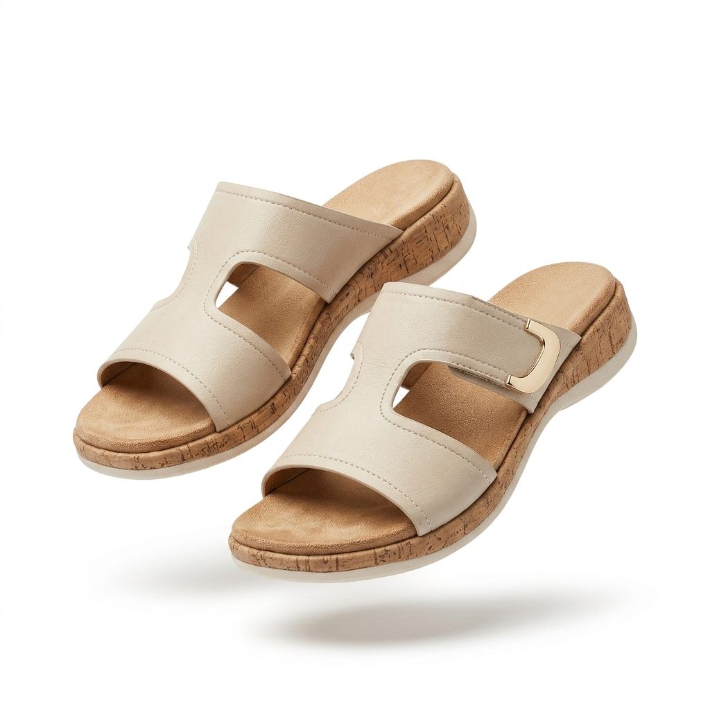 Belinda Comfort Slippers – Cushioned Velcro Strap - The Heels India