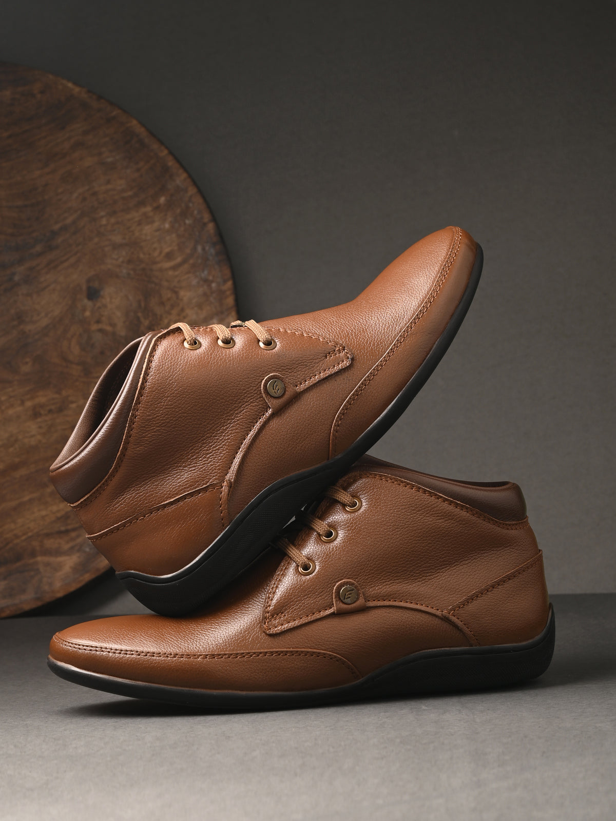 Zenma Leather Casual Lace Boots - The Heels India