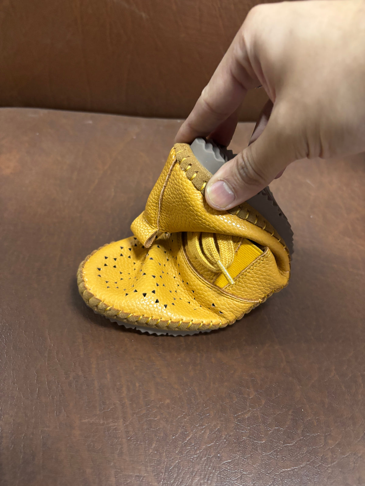 Iris Perforated Cushioned Lace Up Espadrille Loafers in Yellow - The Heels India