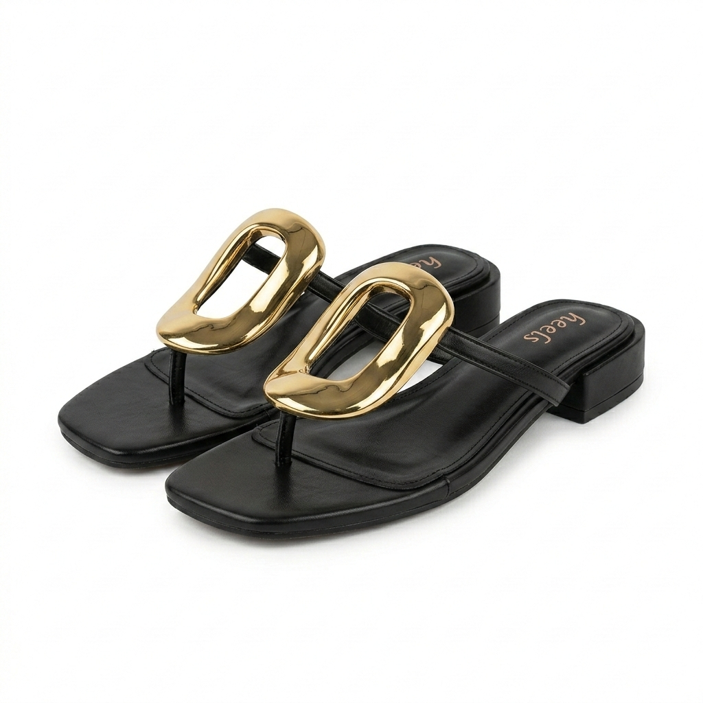 Nova Buckled Summer Mid Heel Sliders