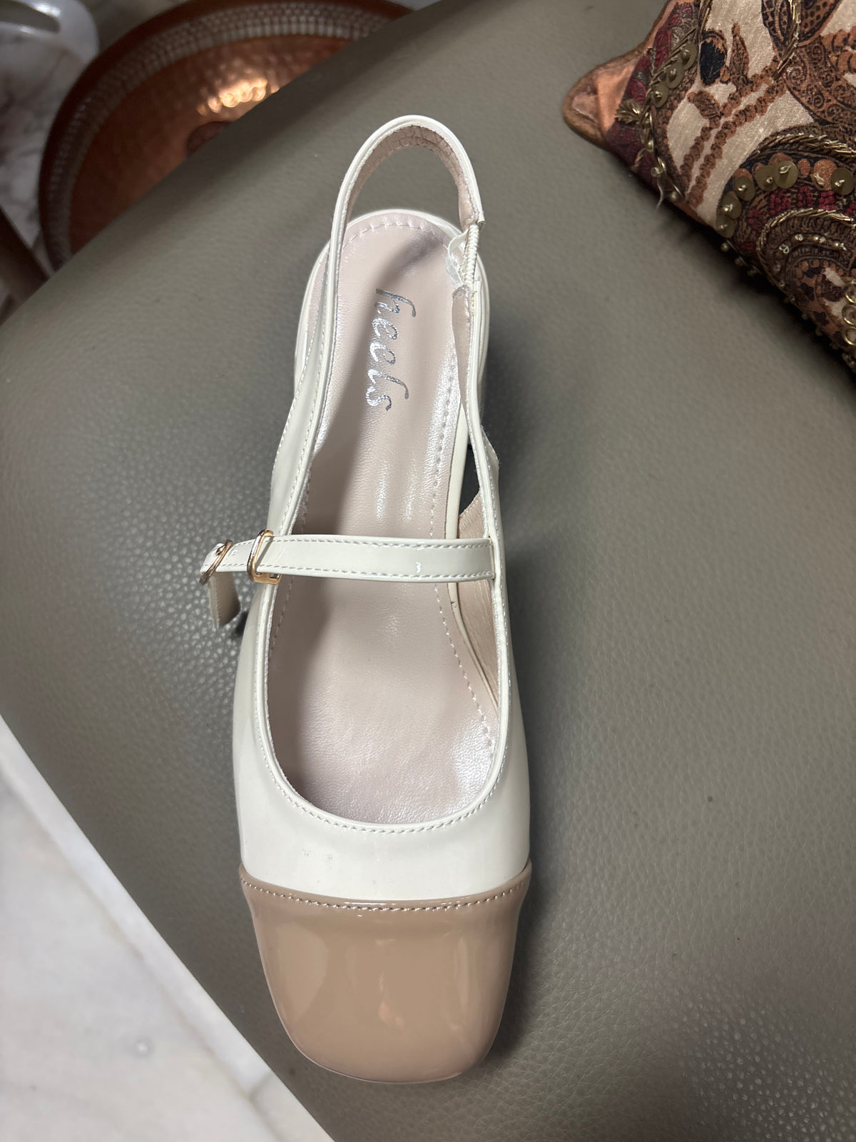 June Patent Mary Jane Block Heels
