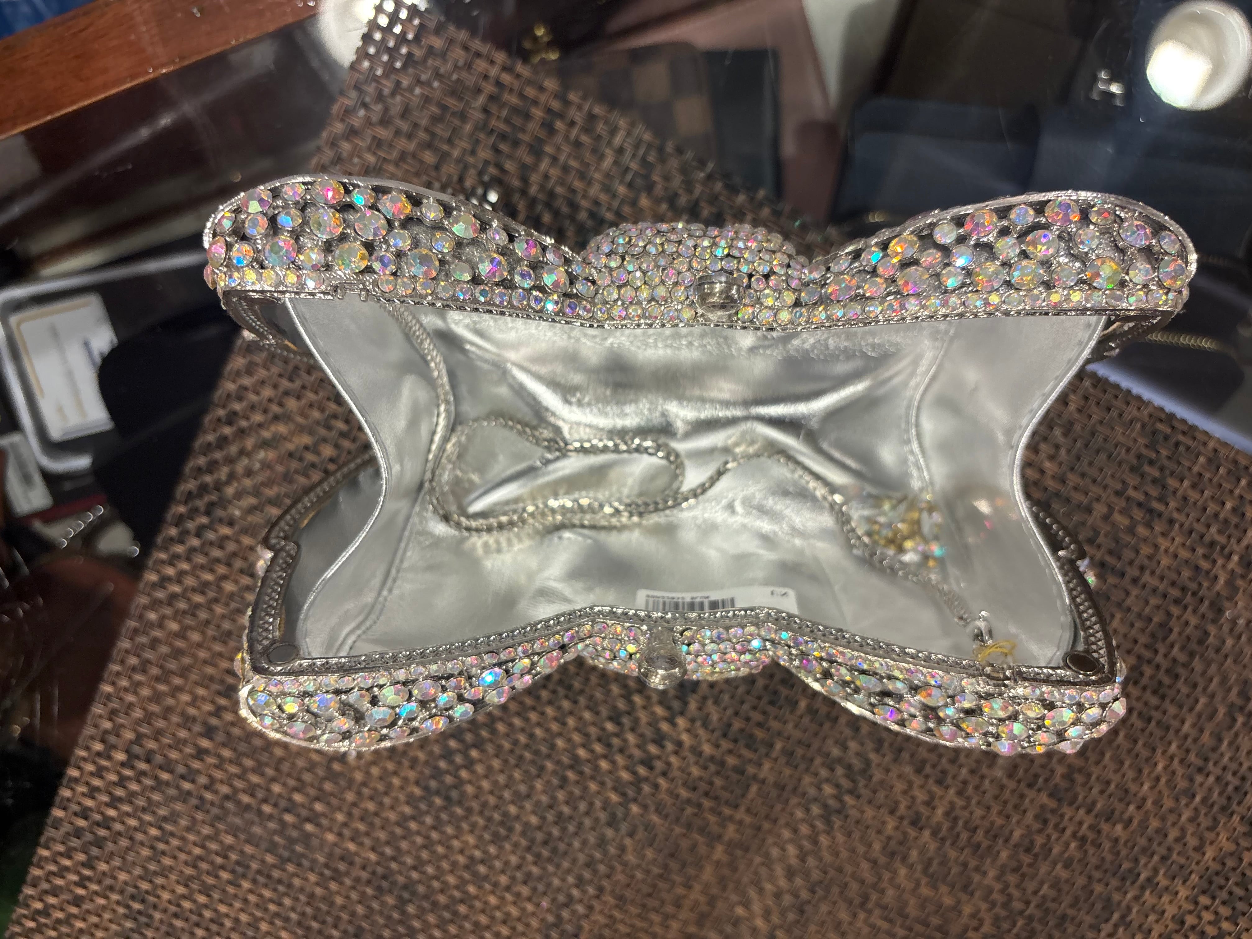 Embellished Bling Bow Clutch Sling Bag