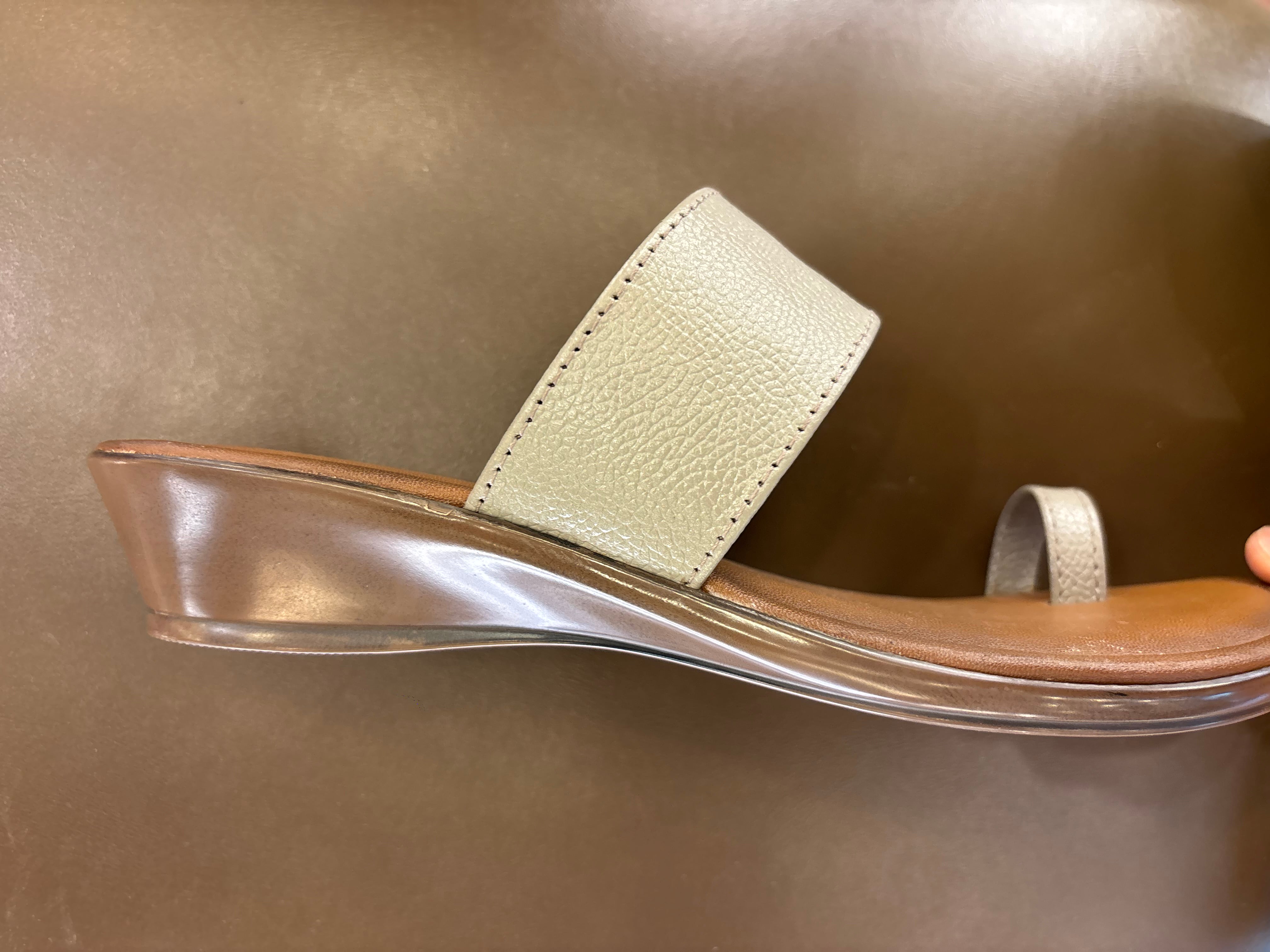 Welma Thumb Strap Leather Summer Slippers Chikoo - The Heels India