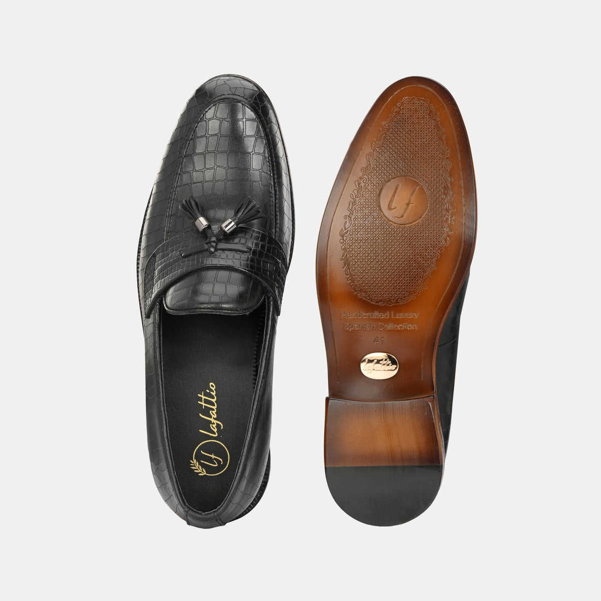 Pedri Luxury Leather Laser Engraved Tassel Loafers