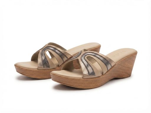 Reina Bling Peep Toe Wedge Heels