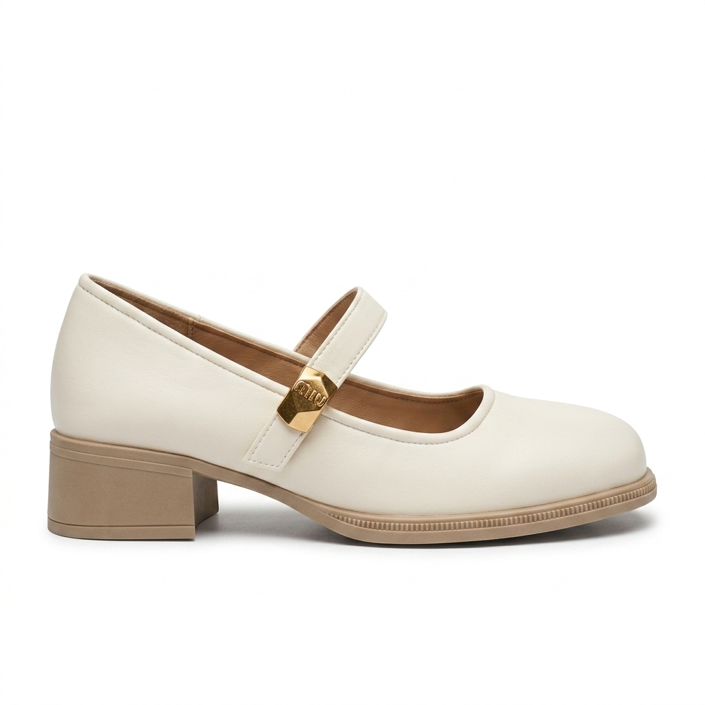 Menzy Premium Mary Jane Block Heel Loafers