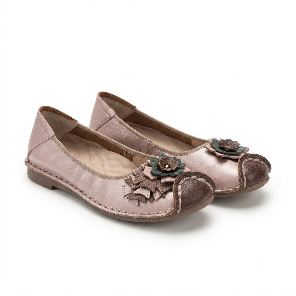 Flora 5.0 Premium Leather Cushioned Ballerinas