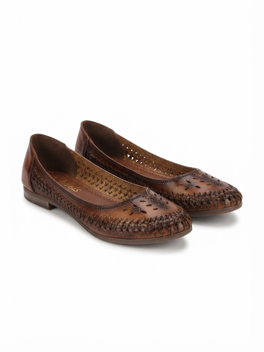 Gemini Perforated Leather Ballerinas