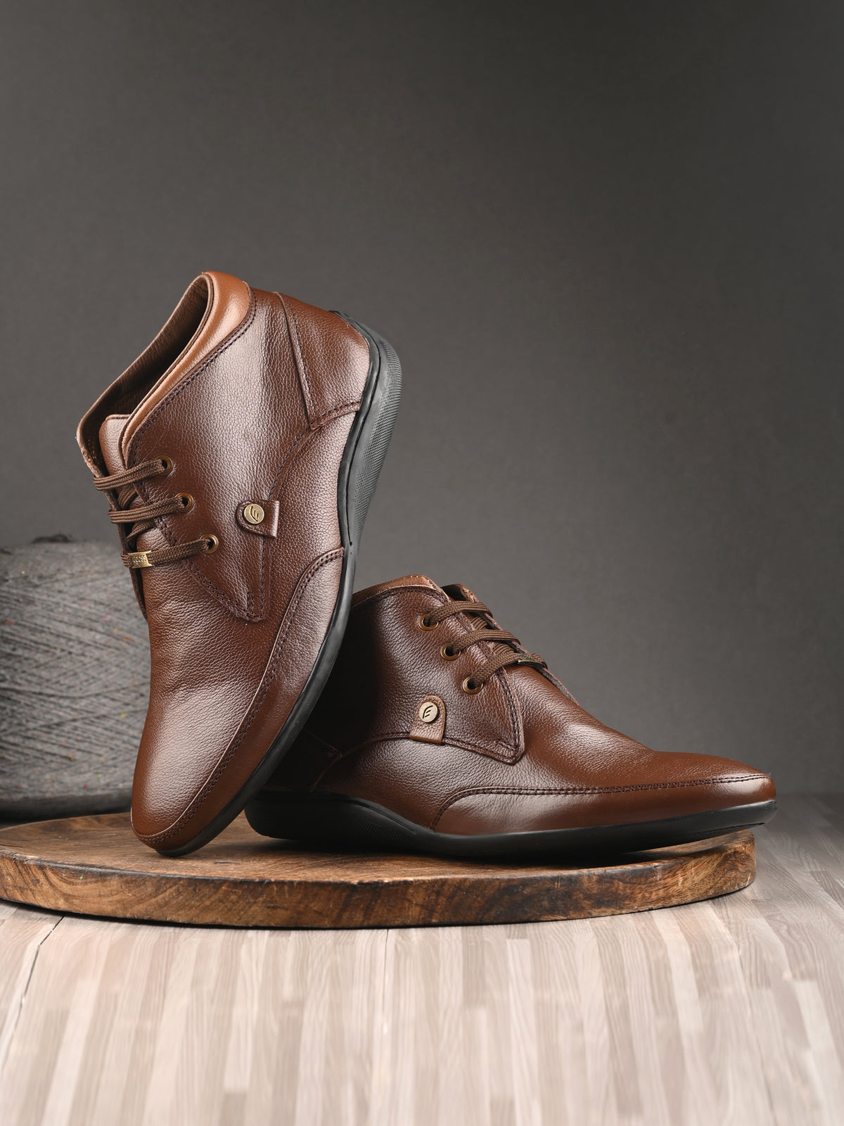 Zenma Leather Casual Lace Boots - The Heels India