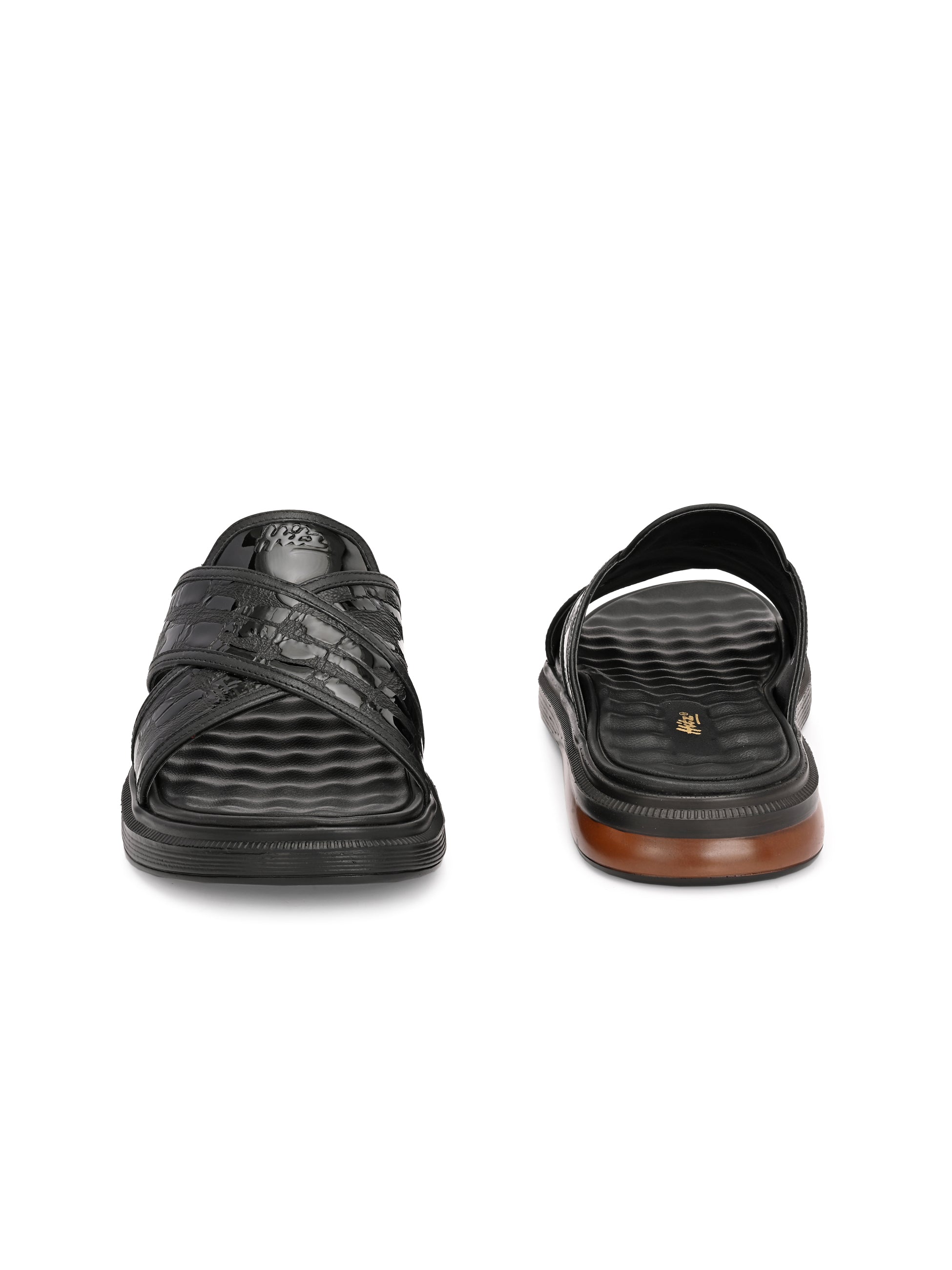 Ashton Leather Cushioned Cross Slippers - The Heels India
