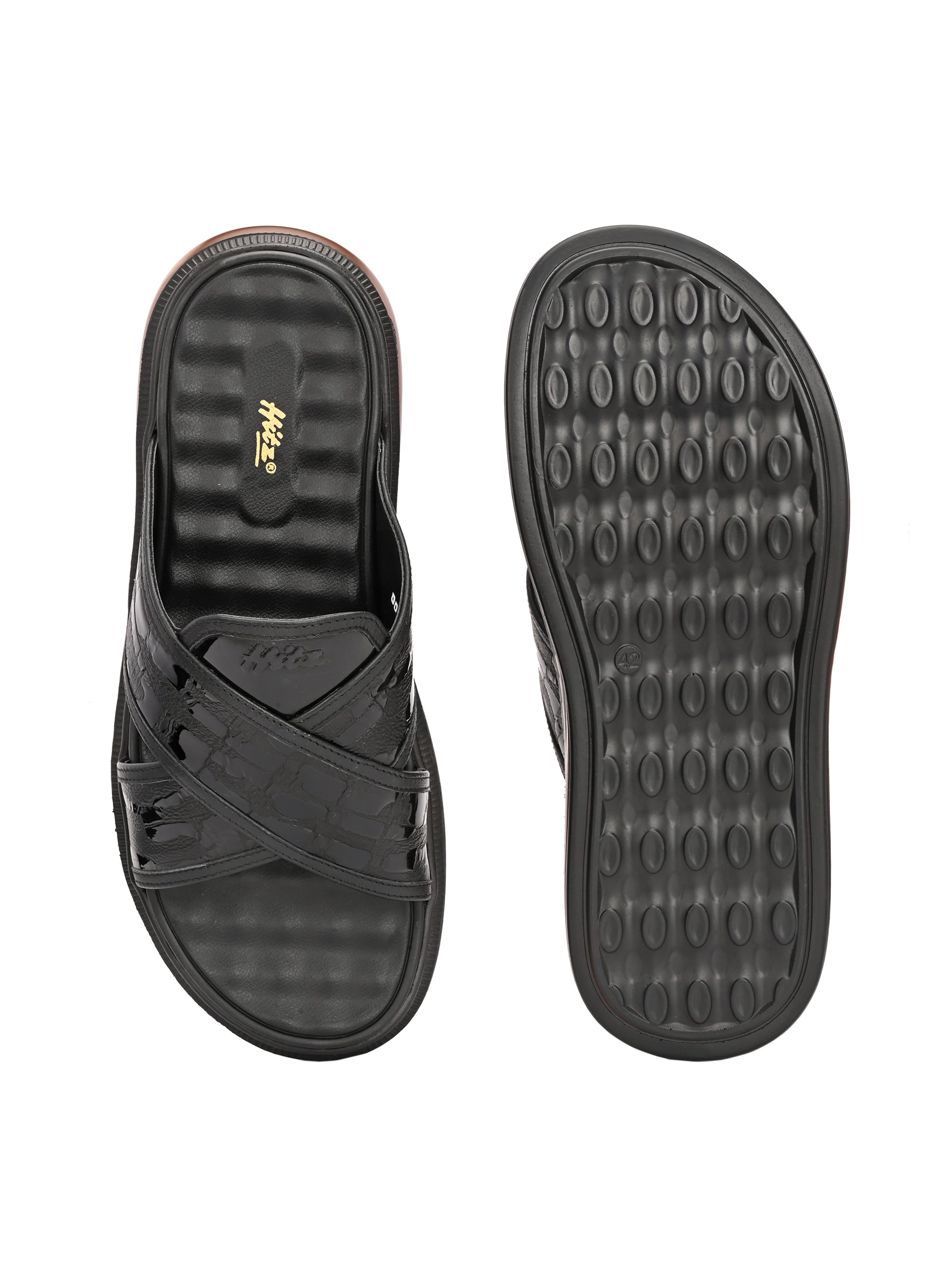 Ashton Leather Cushioned Cross Slippers - The Heels India