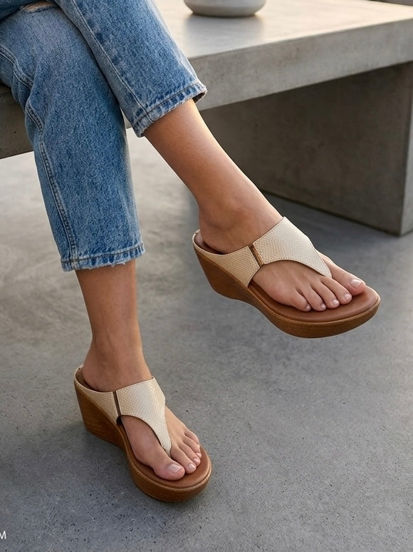 Margaret Comfort Slip On Wedge Platform Heel Slippers - The Heels India