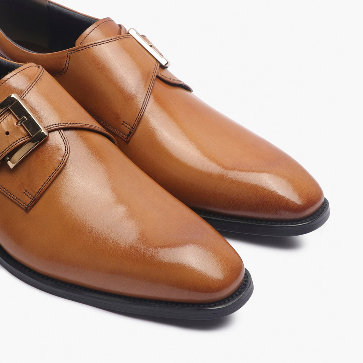 Lorelei Buckle Leather Monk Strap