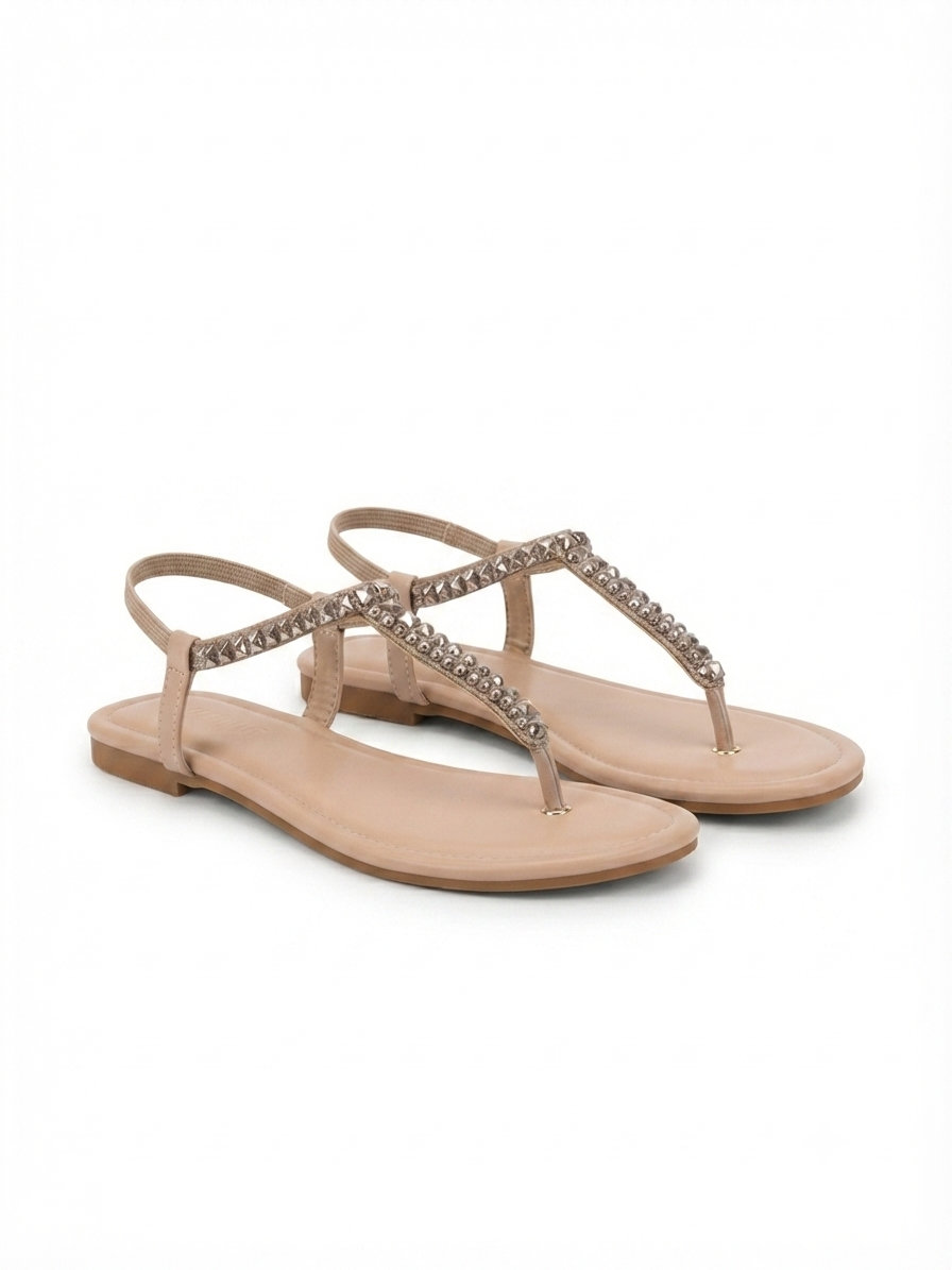 Renessa Embellished Back Elastic Flat Everyday Sandals