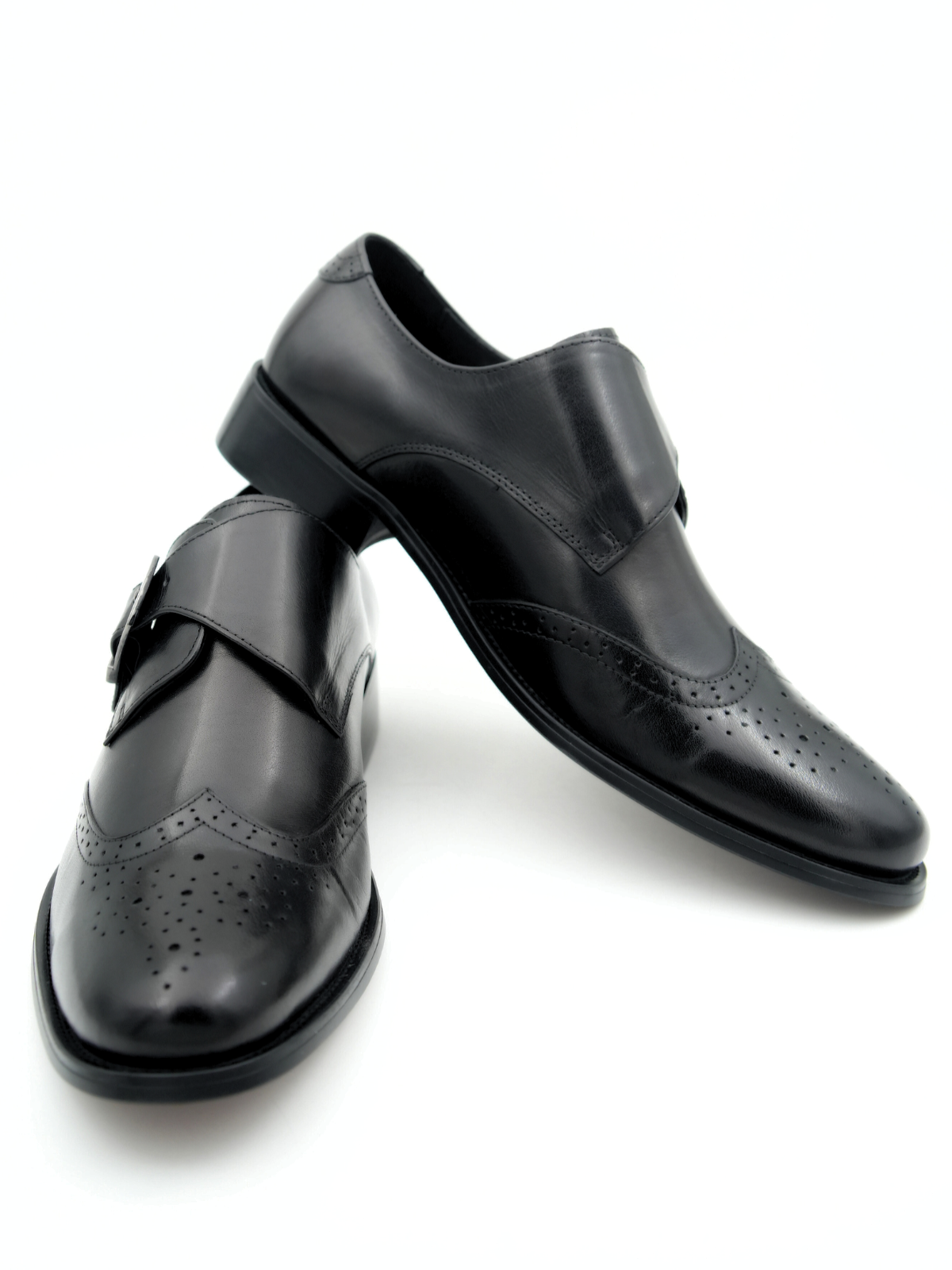 Salamanca Leather Semi Brogue Monk Shoes - The Heels India