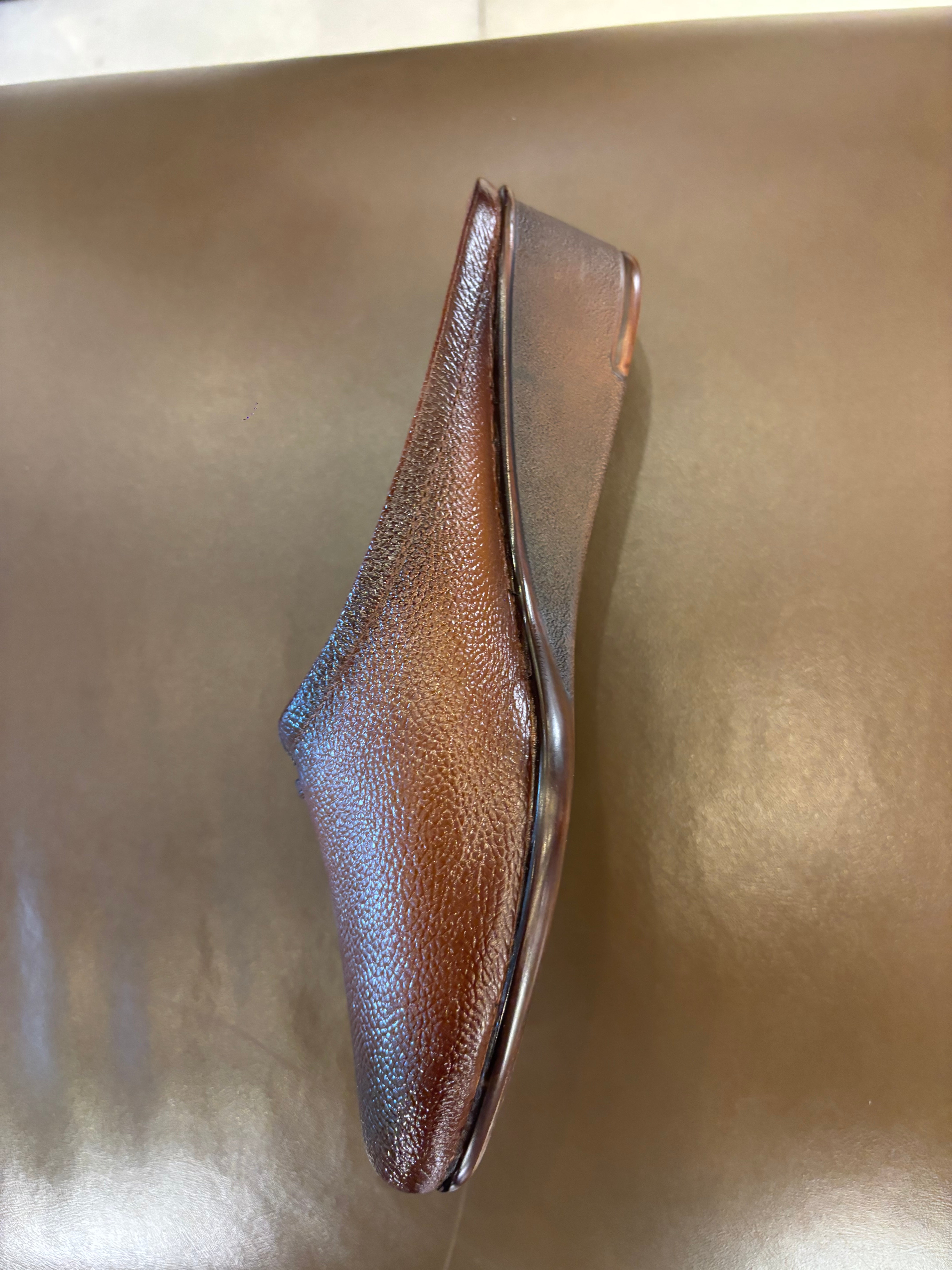 Cherie Leather Back Open Wedge Heel Mules
