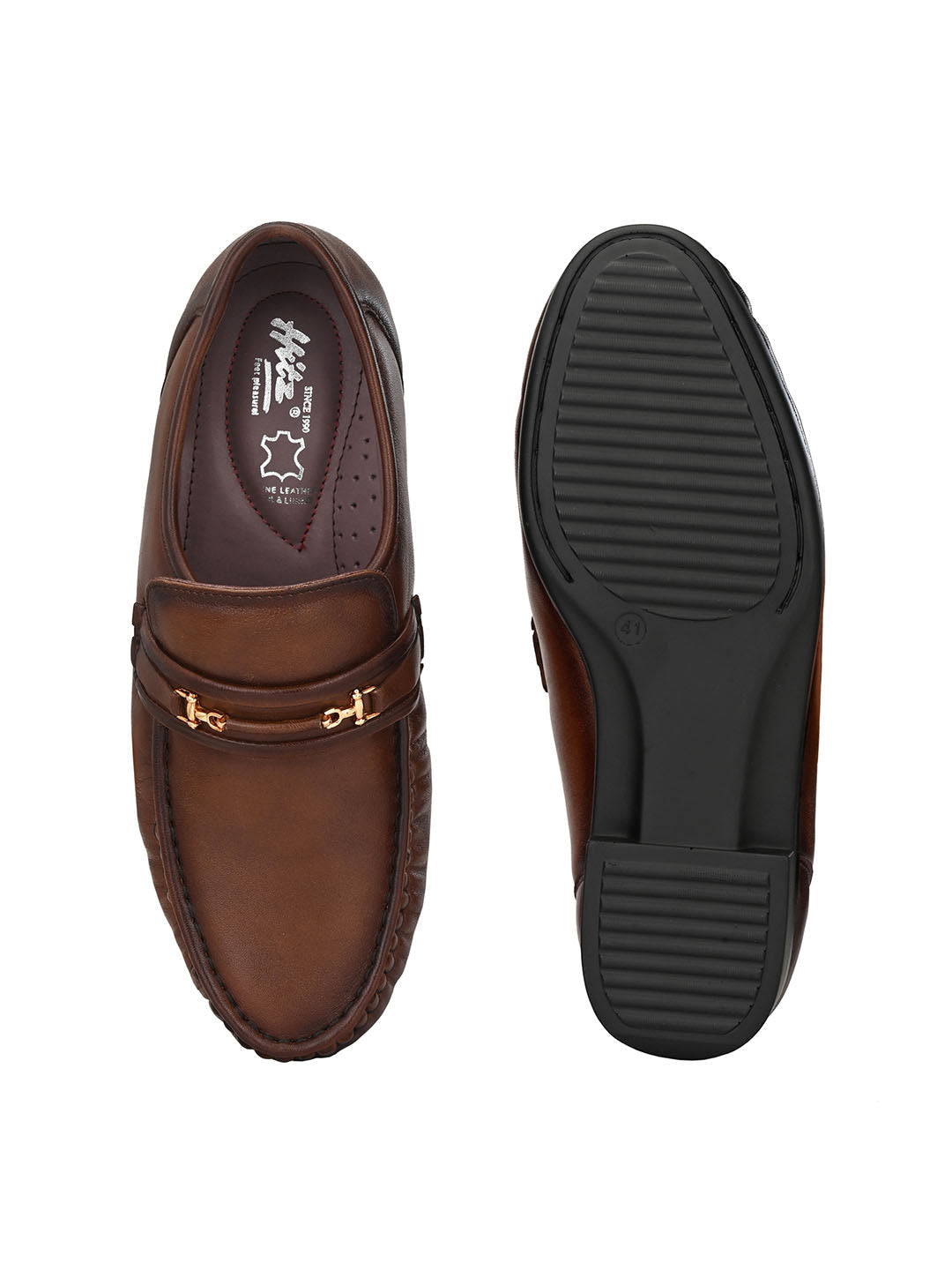 Felix Buckle Leather Cushion Loafers - The Heels India