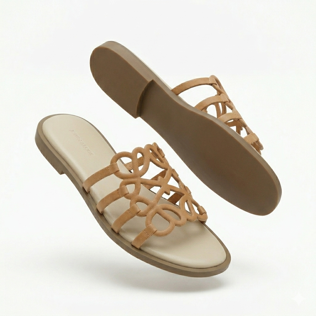 Portia Laser Cut Cushioned Summer Sliders