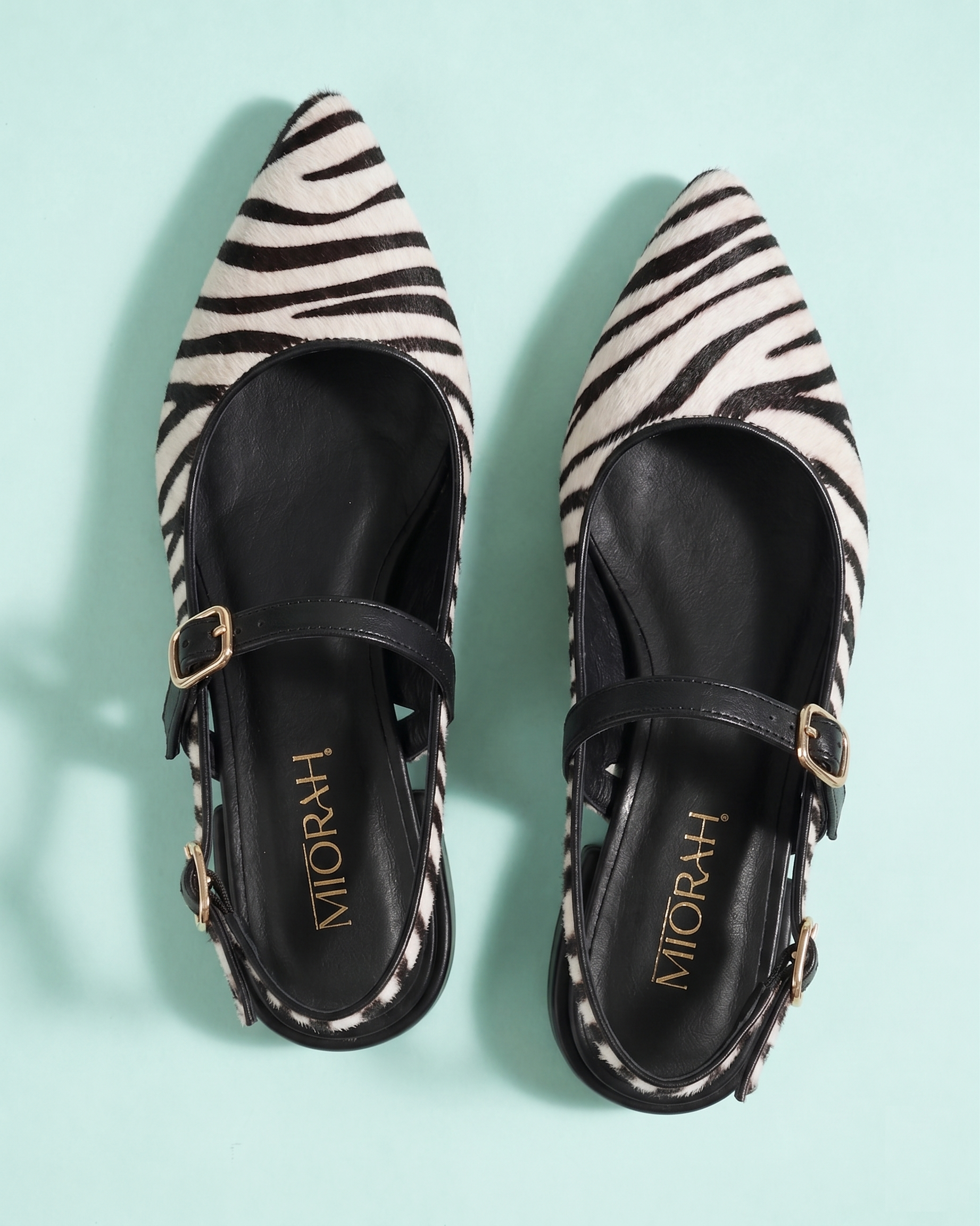 AVIRA Premium Leather Sling Back Flat Mid Heel Ballerinas