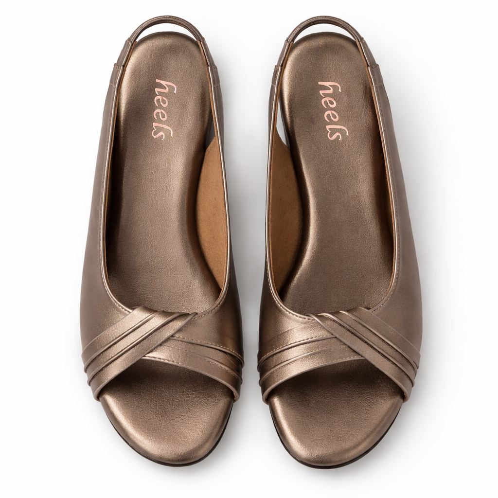 Meridian Back Elastic Peep Toe Wedge Heels - The Heels India