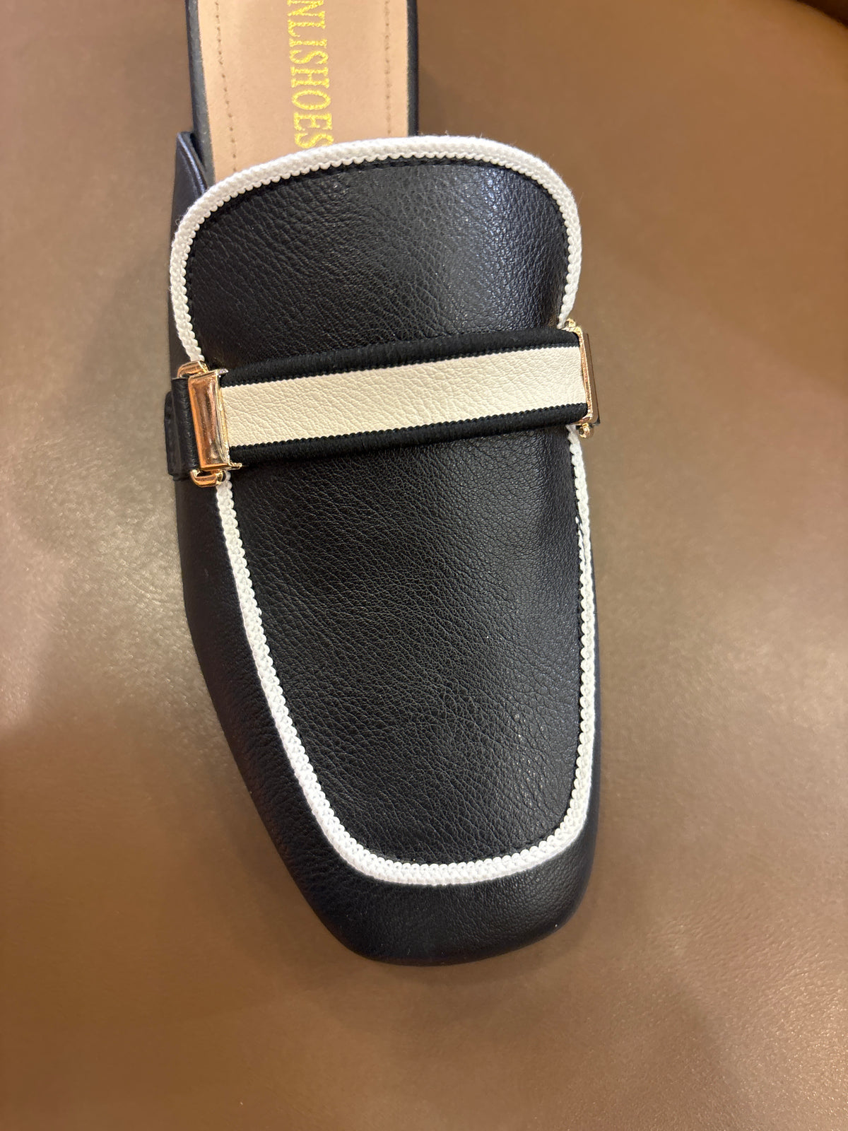 Antoine Premium Back Open Block Heel Mules