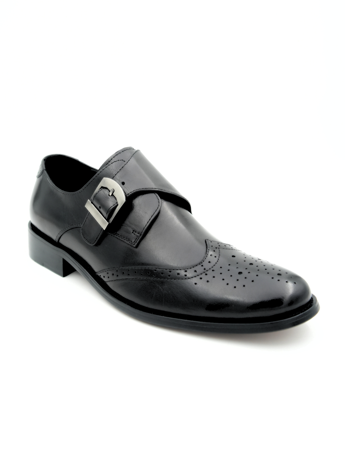 Salamanca Leather Semi Brogue Monk Shoes - The Heels India