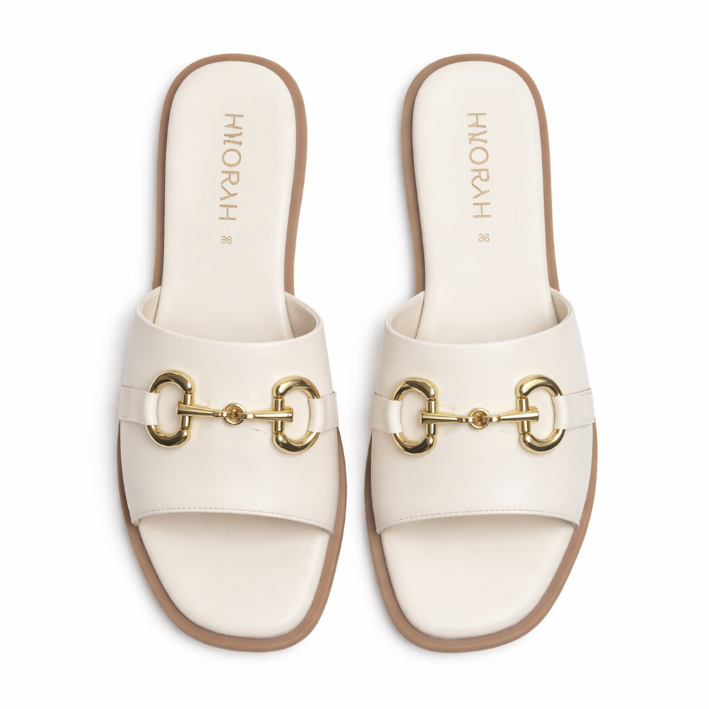 FLUTTER Premium Leather Neon Summer Sliders