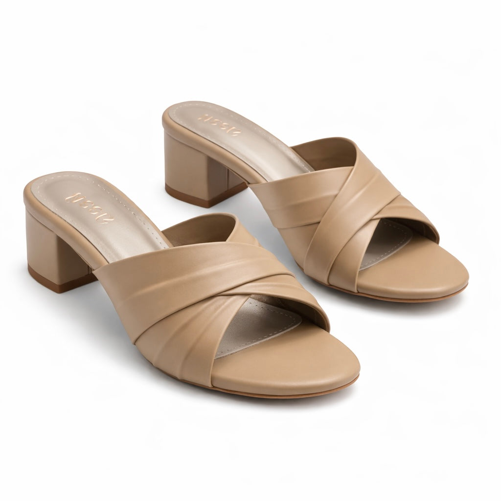 Jenny Swirl Peep Toe Block Heels