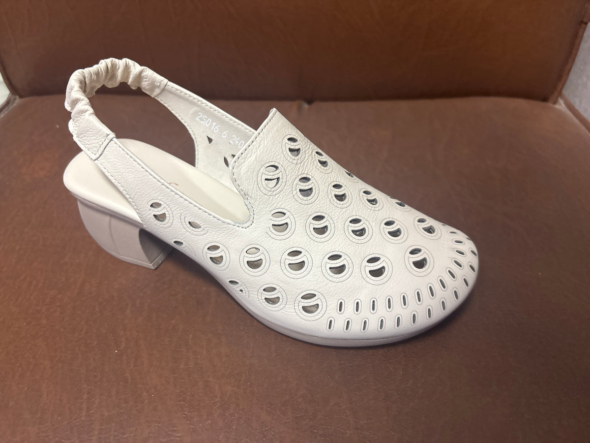 Sakina Premium Leather Perforated Slingback Summer Sandals - The Heels India