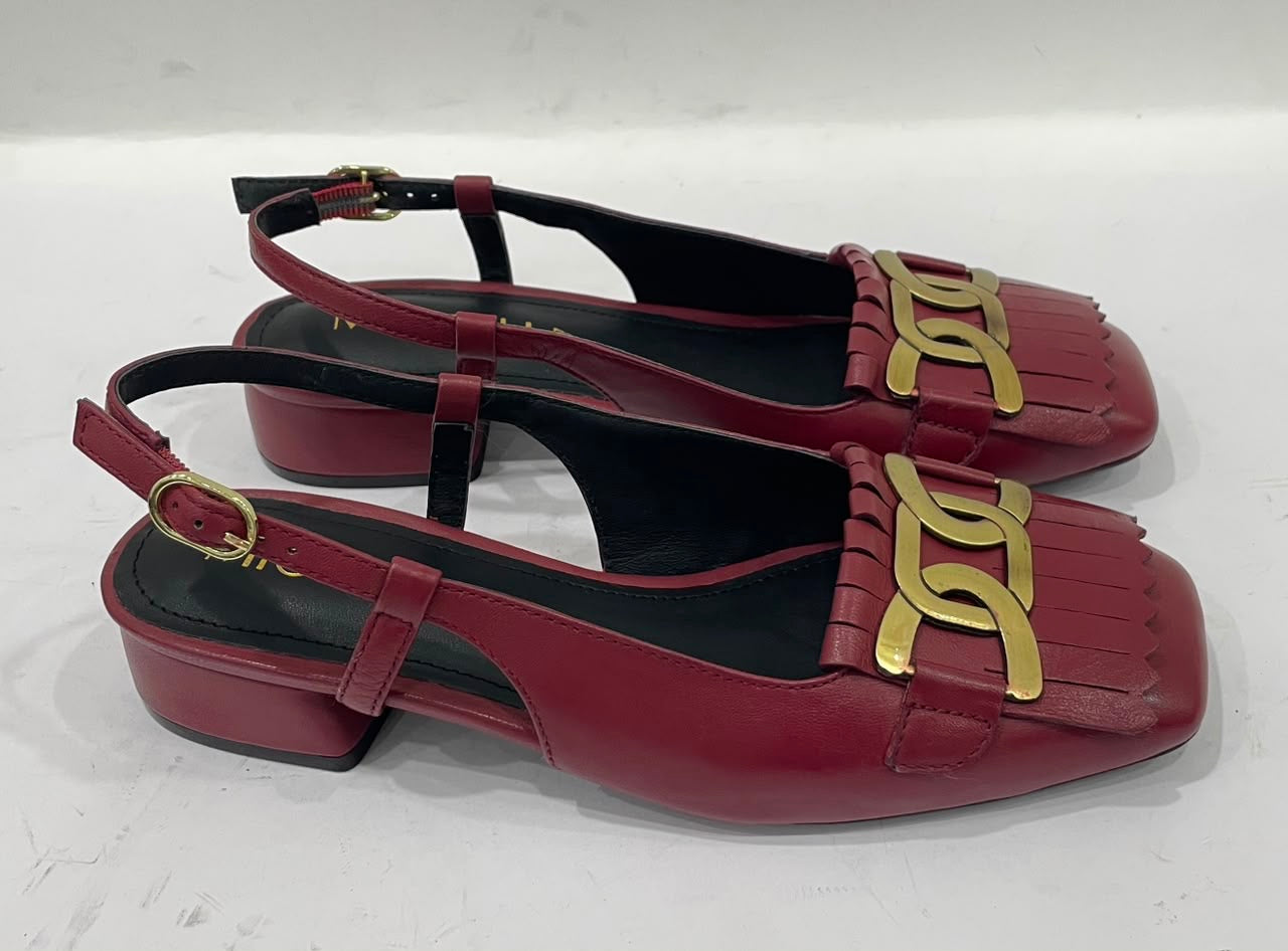 ASTRA Premium Leather Slingback Block Heel Ballerinas - The Heels India