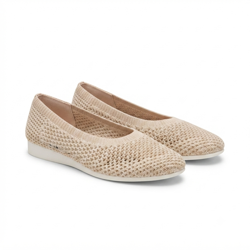 Grace Crochet Flat Flexi Comfort Ballerinas