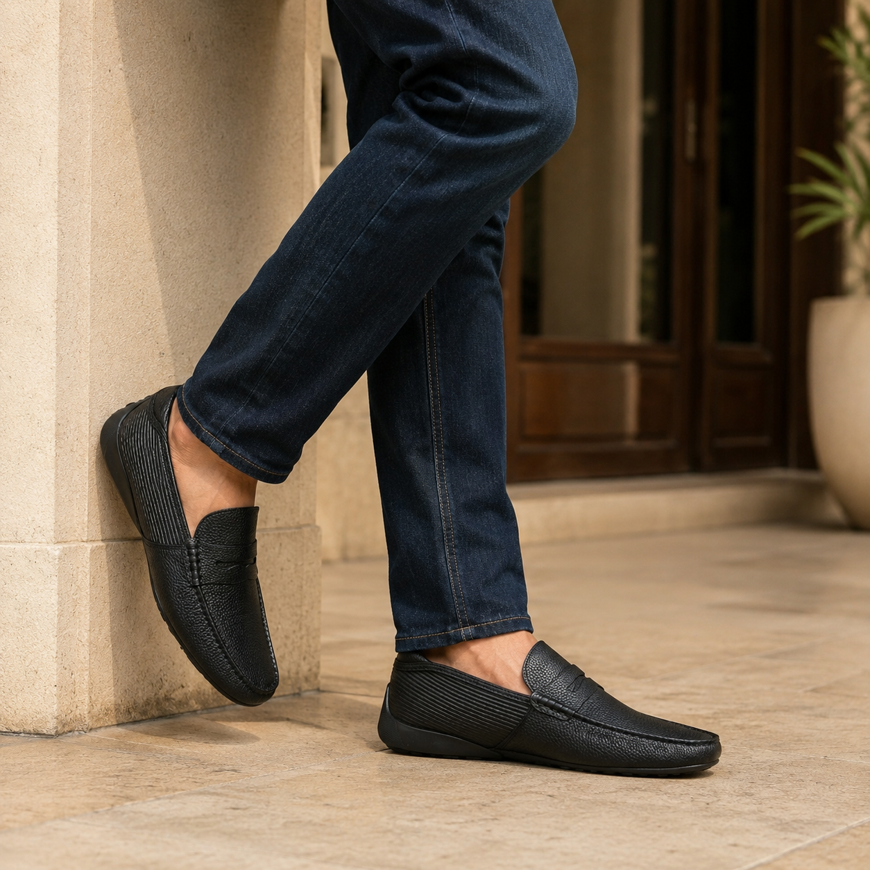 Terry Premium Leather Driving Loafers