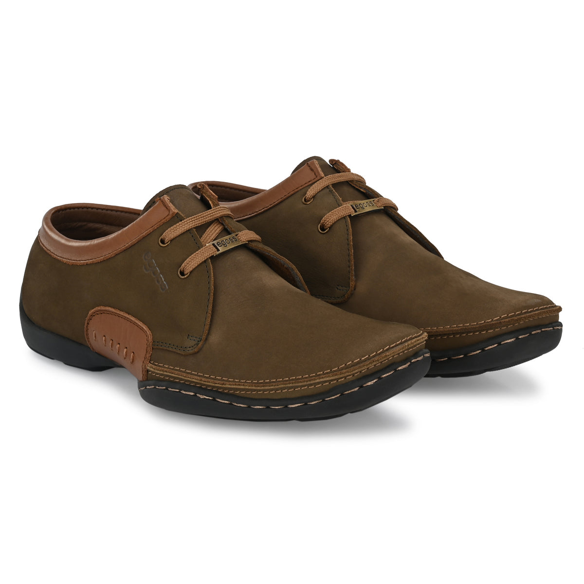 Isakov Leather Casual Stitched Derby Shoes