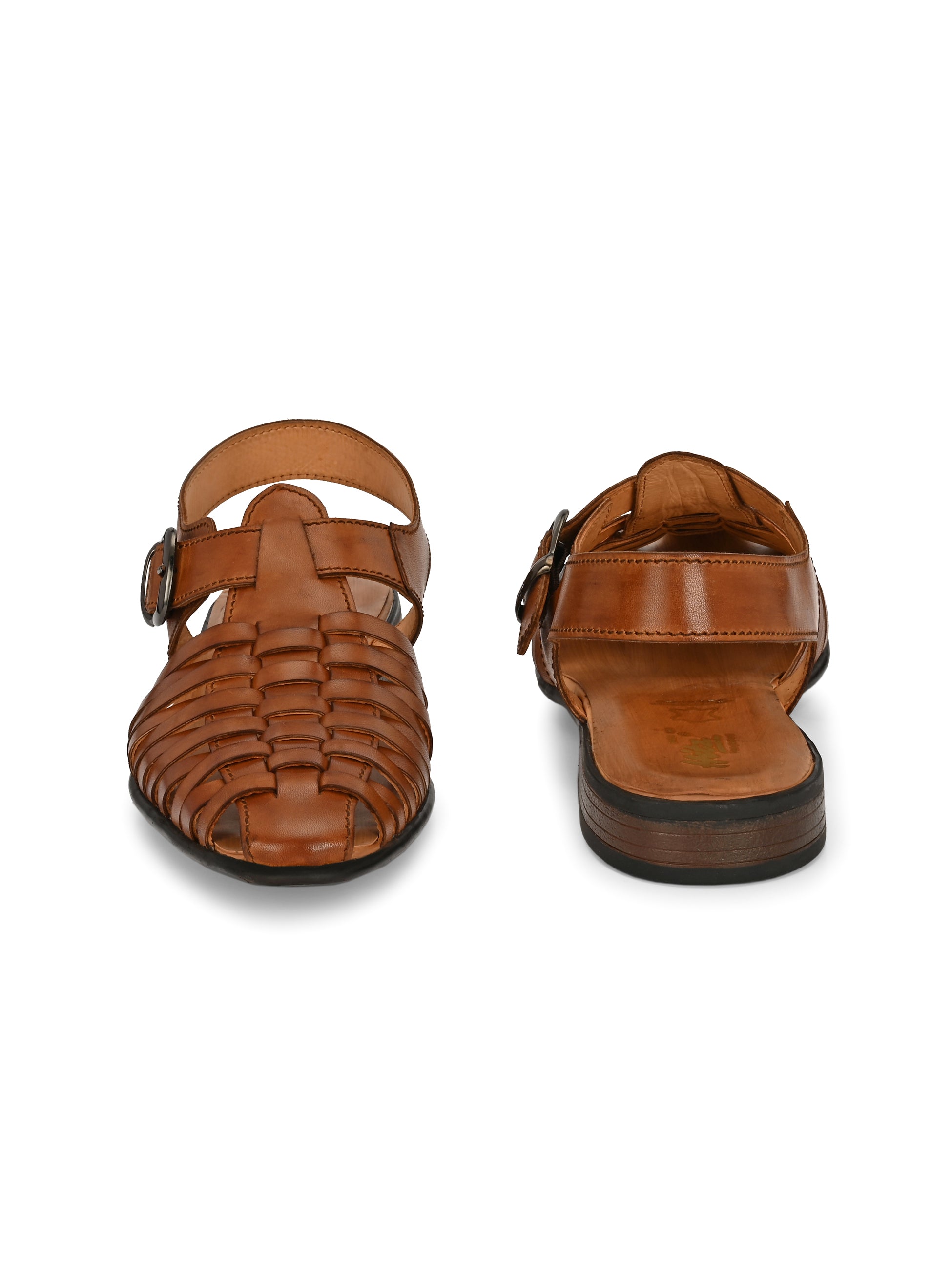 Ajrakh Strappy Leather Roman Sandals