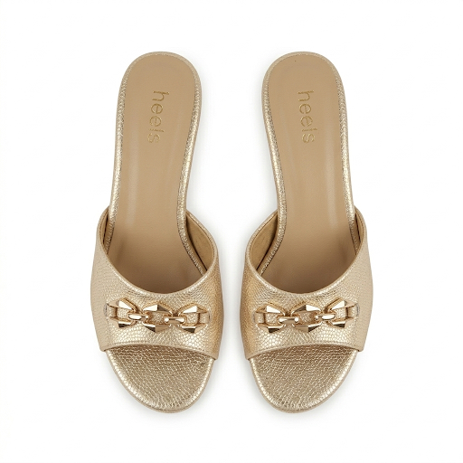 Kim Premium Peep Toe Slip On Kitten Heels