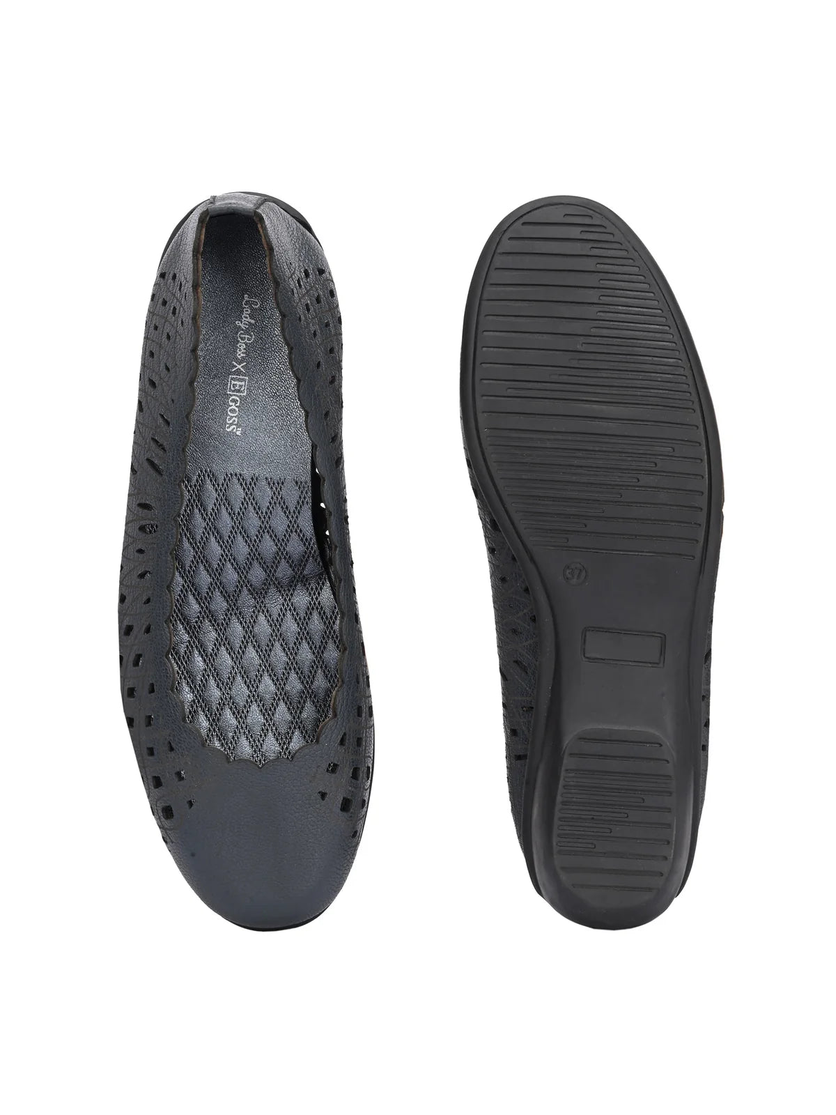 Keisha Perforated Cushioned Leather Ballerinas