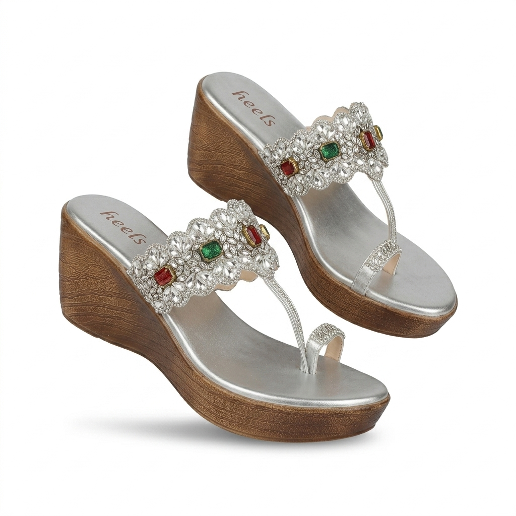 Noor Embellished Ethnic Fancy Wedge Heels
