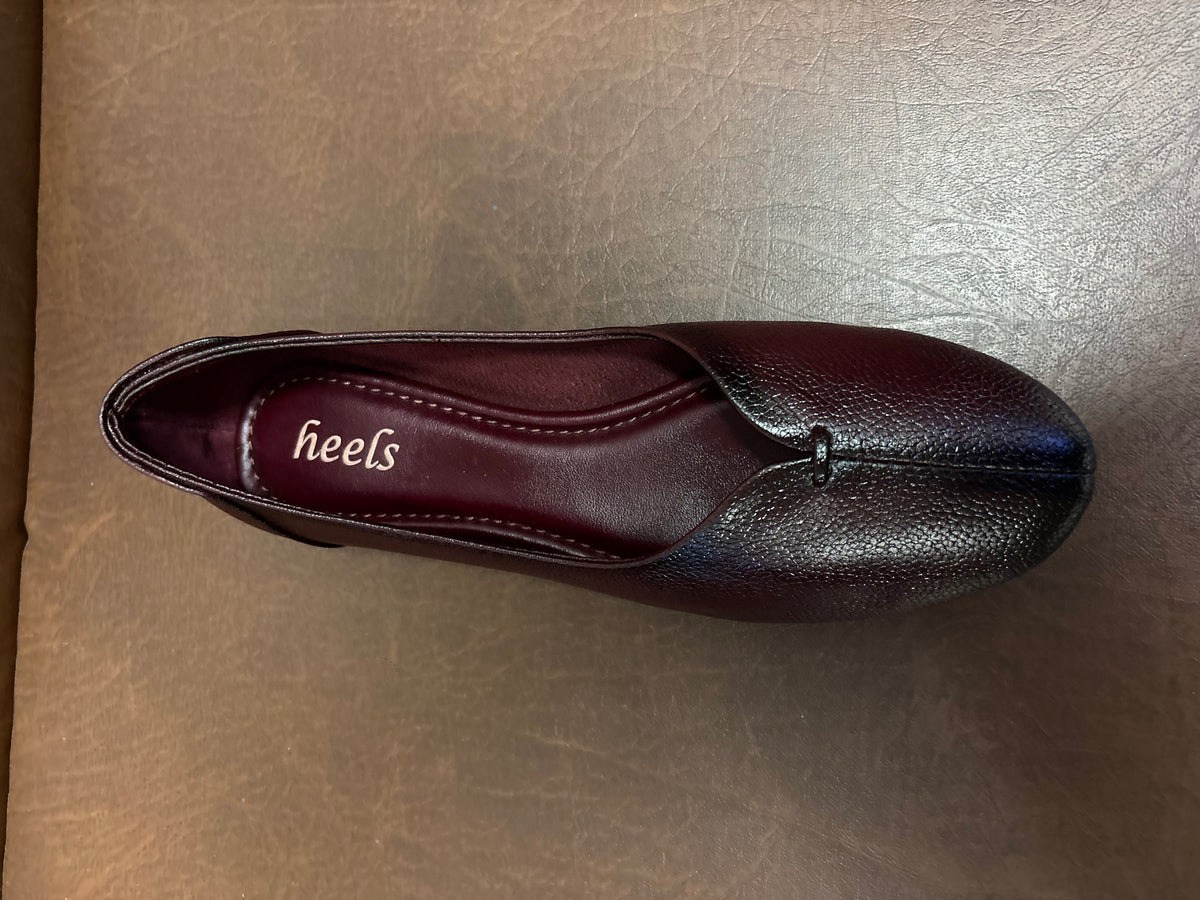 Nysa Classic Leather Ballerinas in Maroon - The Heels India