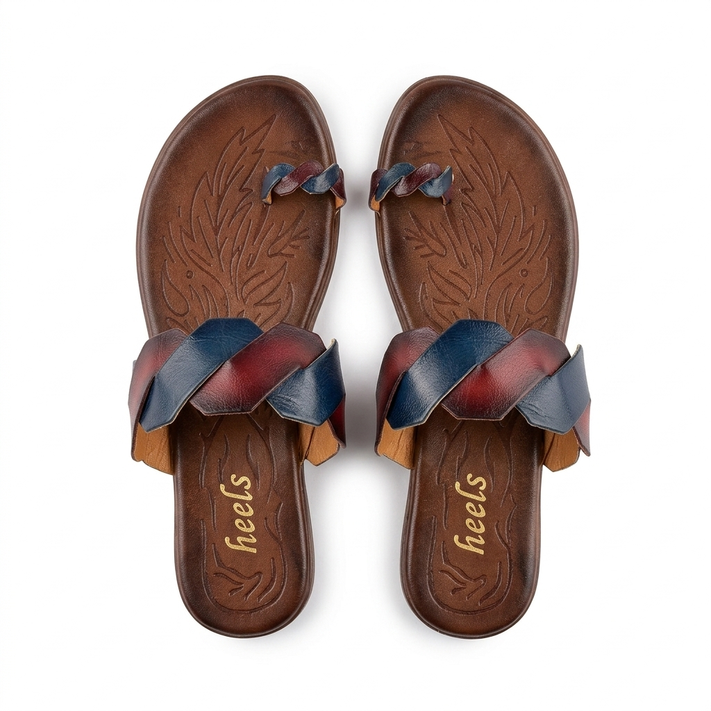 Darcy Leather Thumb Kohlapuri Slippers - The Heels India
