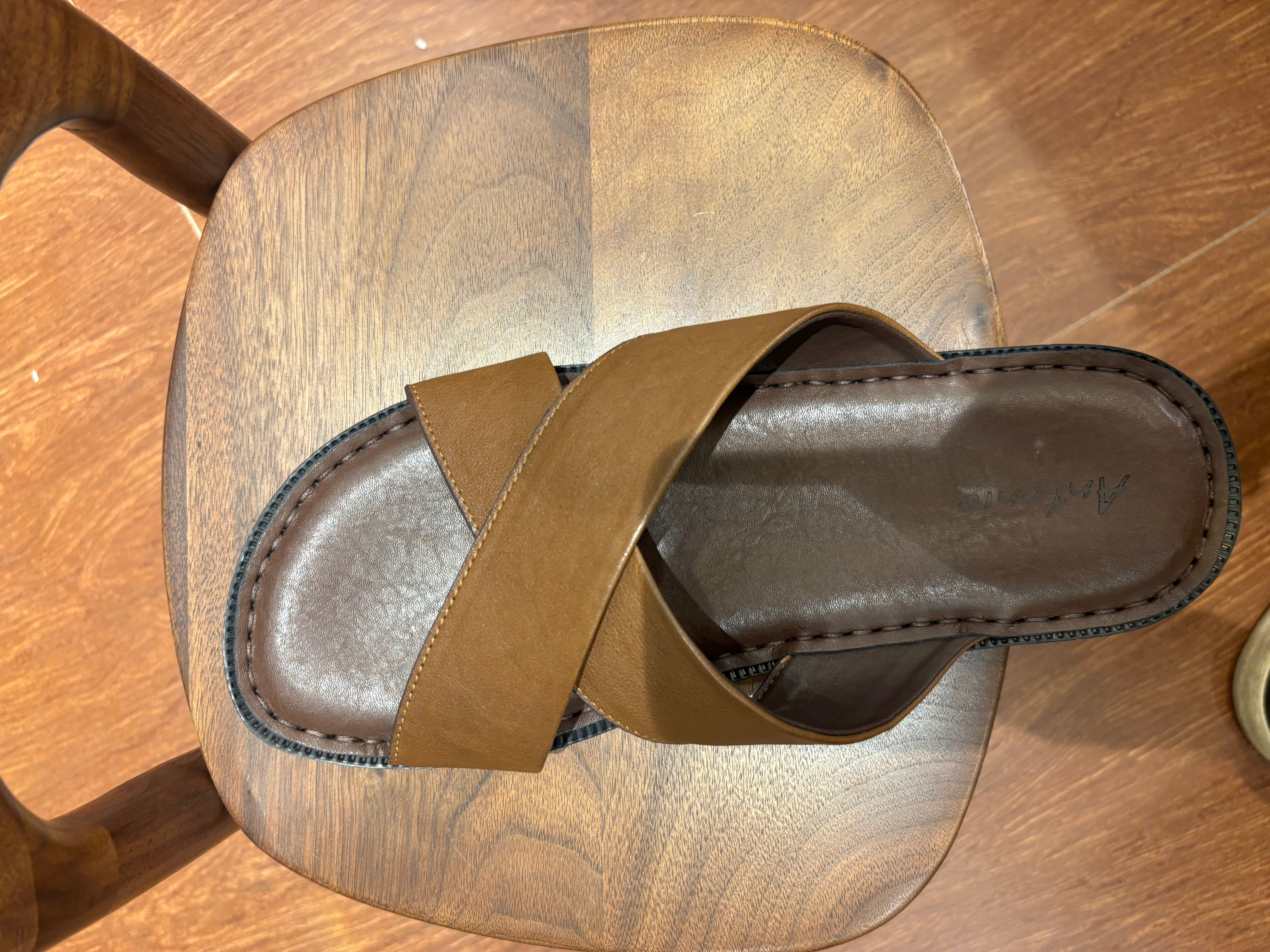 Erling Premium Leather Double Strap Cross Slippers