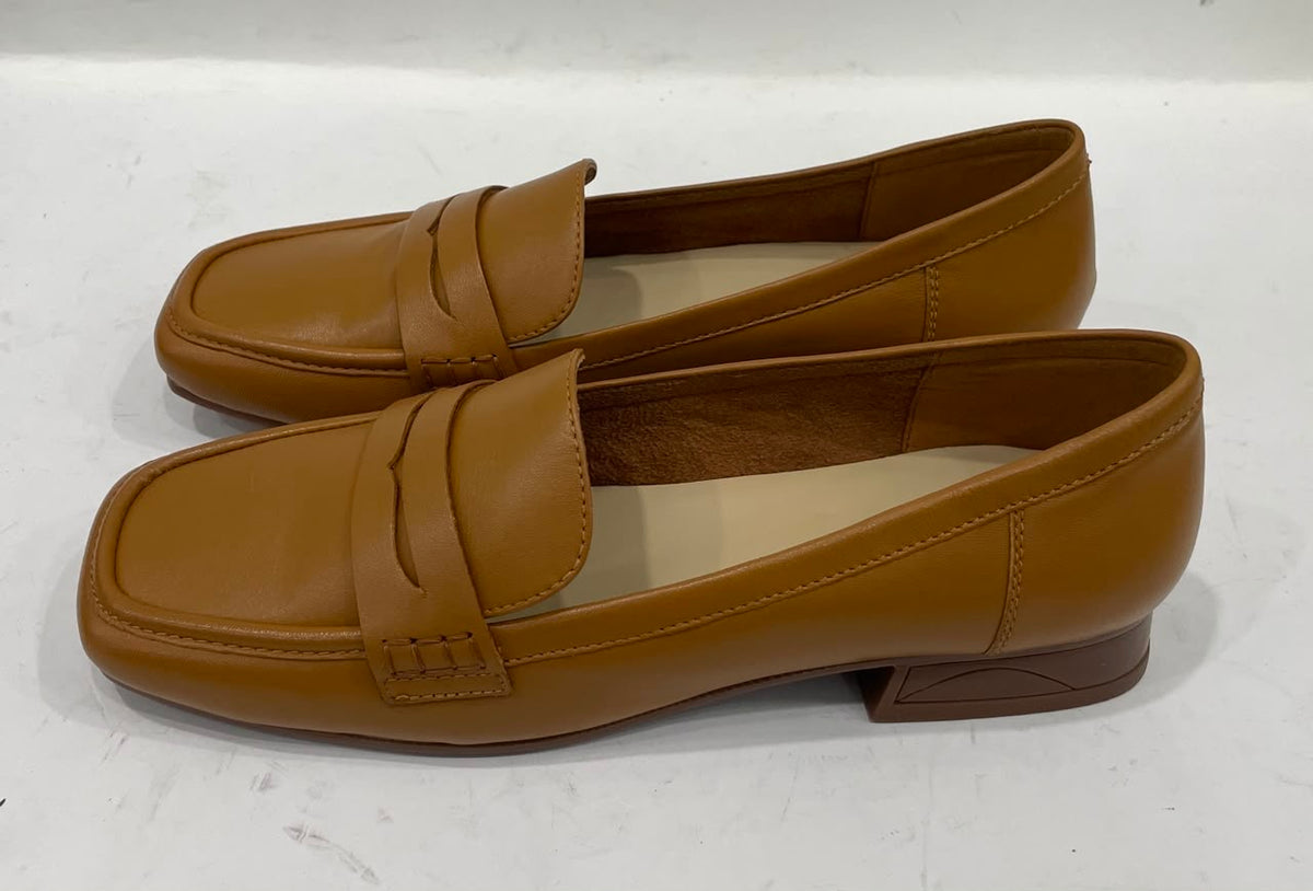 SERENE Premium Leather Mid Heel Square Toe Loafers